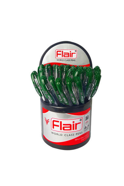 Flair مجموعة أقلام حبر جاف FX مكونة من 30 قلمًا، باللون الأخضر