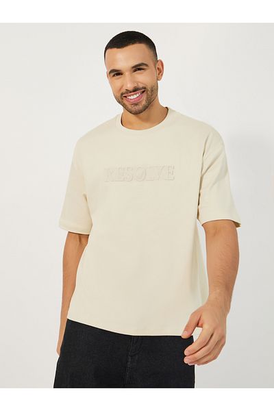 Styli Oversized Interlock Emboss Print T-Shirt