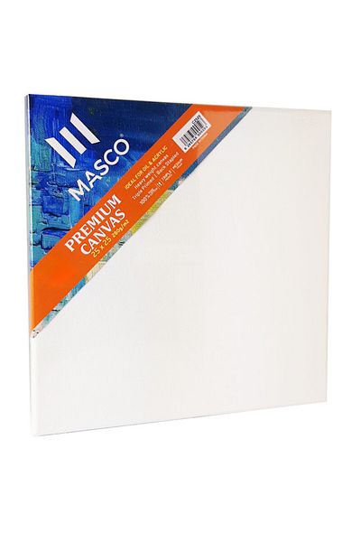 MASCO لوحة فنية قماشية فاخرة مقاس 25×25 سم، باللون الأبيض