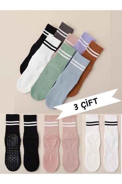 XTR Fitness Black Pink White Professional Anti-Slip Sole Yoga Socks 3 Colors