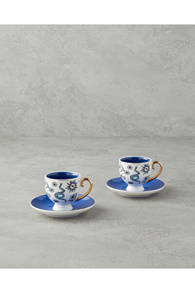 English Home Talisman Snake New Bone China 4 Parça 2 Kişilik Kahve Fincan Tak...