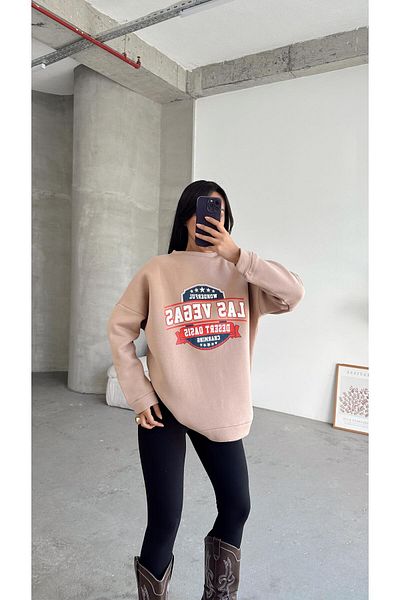 mydukkan.co Суитшърт Las Vegas Triple Thread Oversize - Норка