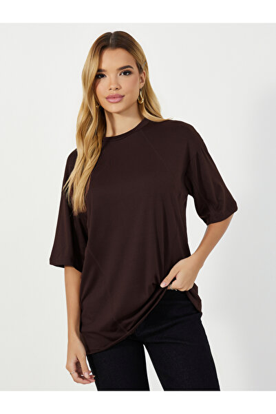 Styli Solid Round Neck Oversized T-Shirt