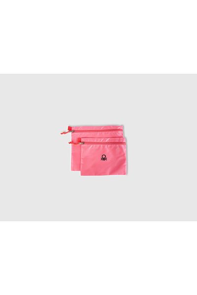 United Colors of Benetton Mini portofel unisex roz cu fermoar