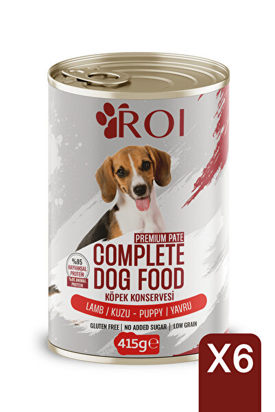 Roi Yüksek Proteinli Kuzu Etli Yaş Konserve Yavru Köpek Maması 415 gr x 6 Adet