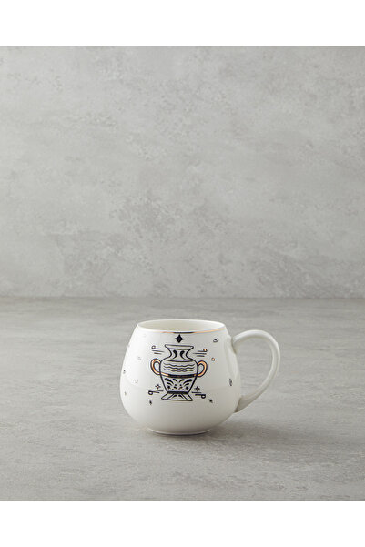 English Home Aquarius New Bone China Kupa 325 ml Siyah-Beyaz-Gold