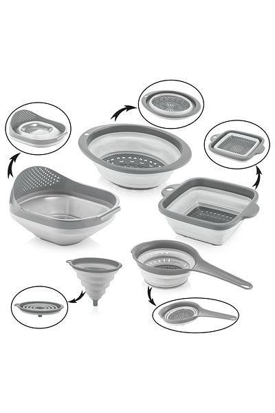 yodis 5-Piece Accordion Folding Strainer Set - Kitchen Dowry Set
