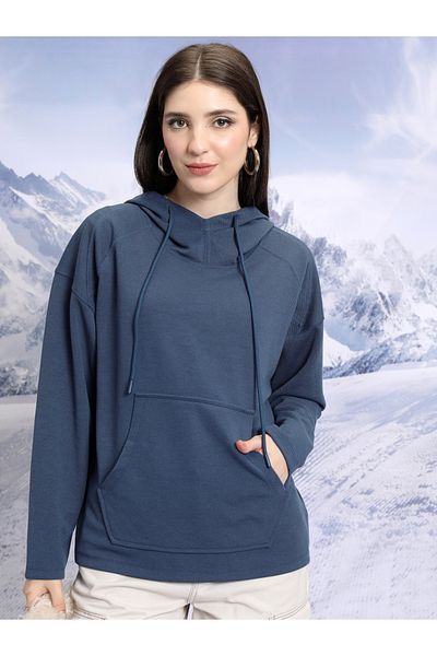 Tokyo Talkies By Styli Solid Drop Shoulder Hoodie