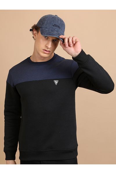 Ketch By Styli Color Block Badge Detail Sweatshirt