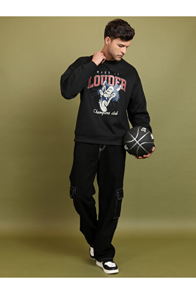 Highlander By Styli Oversized Character Print Dropped Shoulder Sweatshirt