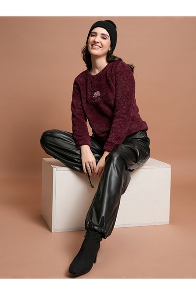 Tokyo Talkies By Styli Embroidered Round Neck Sweatshirt