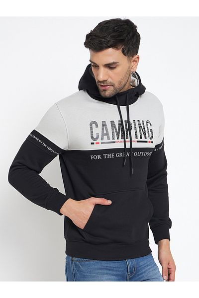 Duke By Styli Color Block Camping Print Hoodie