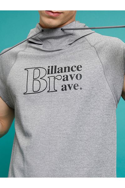Highlander By Styli Slogan Print Cap Sleeves Hoodie