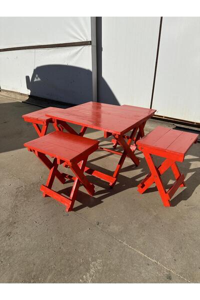 erken yapı wood Ahşap Katlanabilir Masa Tabure Takımı