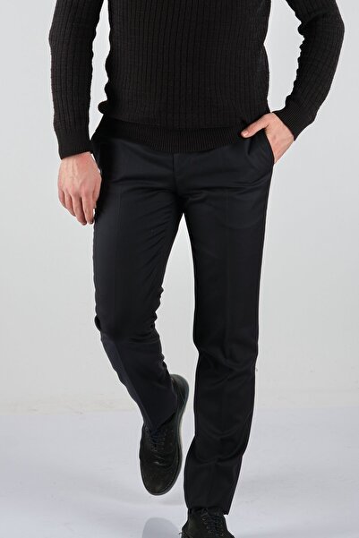 Ecer Штани з прямими штанинами, звичайна талія, синьо-чорні, чоловічі 08131120