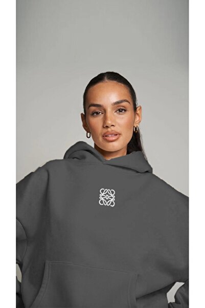 The Champ Clothing Фума Юнісекс Оверсайз худі з капюшоном, кишенями та високим принтом