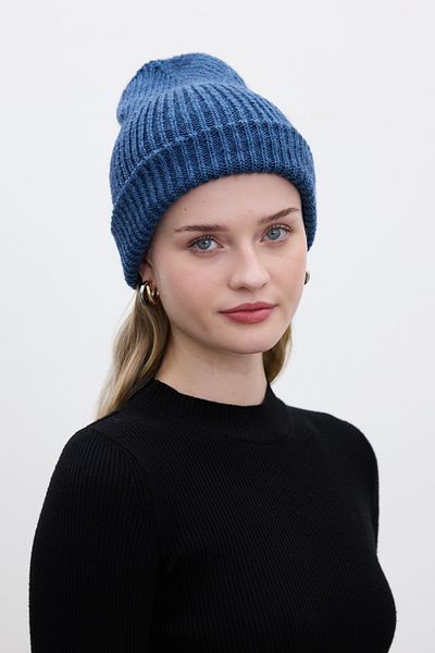 Manuka Indigo-Baskenmütze – dickes Strickdesign