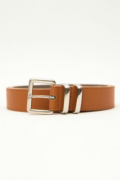 Manuka Ledergürtel mit Schnalle – Basic Square Cameel