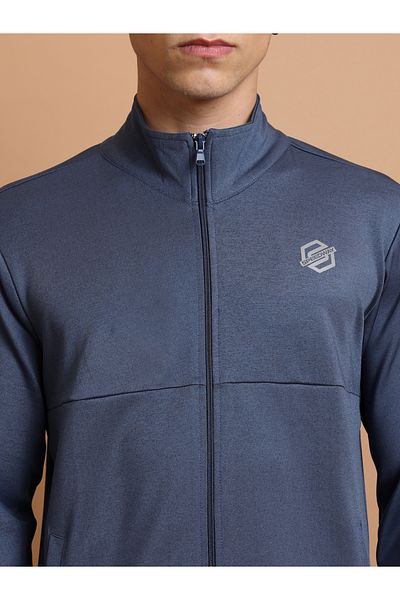 Highlander By Styli Front Zip Panelled Jacket with Side Pocket