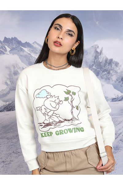 Tokyo Talkies By Styli Graphic Print Round Neck Sweatshirt