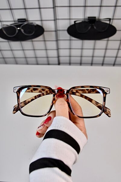 LOOKUP Blue Light Protection Glasses Optical Compatible Leopard Frame Square Screen Protector Glasses