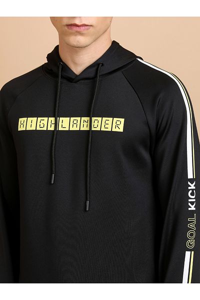 Highlander By Styli Printed Raglan Sleeves Hoodie with Drawstring