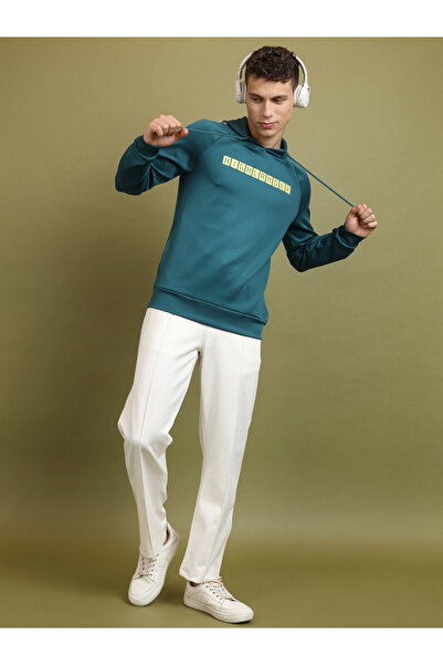 Highlander By Styli Printed Raglan Sleeves Hoodie with Drawstring