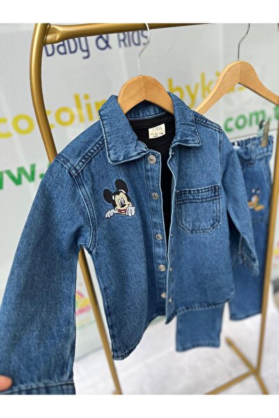 Butik Erkek Çocuk Mickey Kot Pantolon Ceket Takım