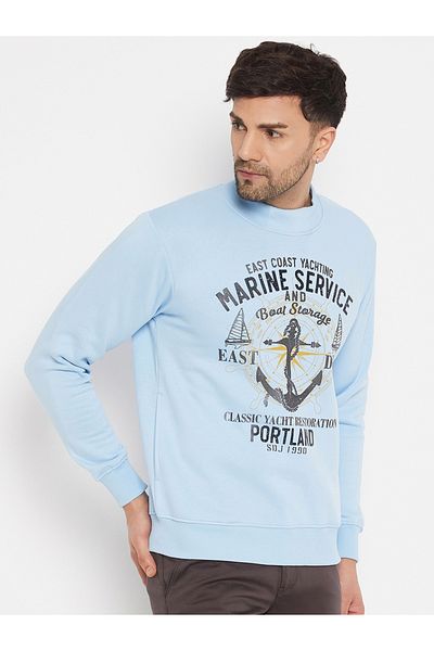 Duke By Styli High Neck Graphic Print Sweatshirt
