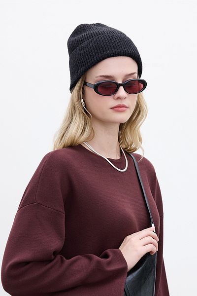 Manuka Anthracite Ribbed Knitted Beanie