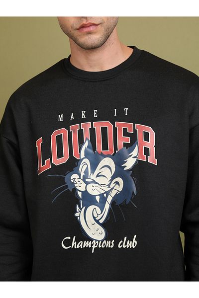 Highlander By Styli Oversized Character Print Dropped Shoulder Sweatshirt