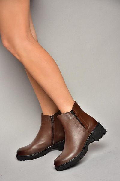 Fox Shoes Ι 654011903   Καφέ Γυναικείες Μπότες από Γνήσιο Δέρμα