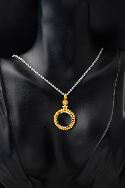 Zerince Çeyrek Altınlık Dorikalı Kolye Ucu