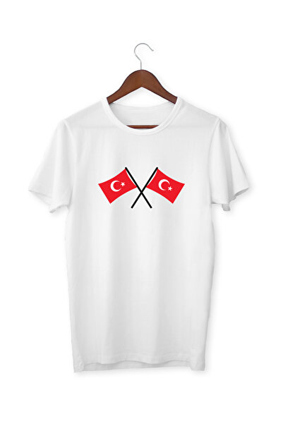 ALPŞAN TİCARET Turska zastava vizuelna T-shirt - Majica za mašenje rukama, za...