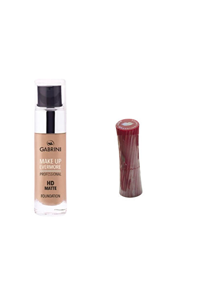 Gabrini Mat Fondöten Proffesional Hd Matte Foundation 01 + ruj