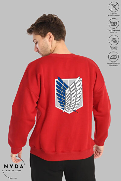 Nyda Collections Unisex dukserica bez kapuljače sa dugim rukavima i printom "...