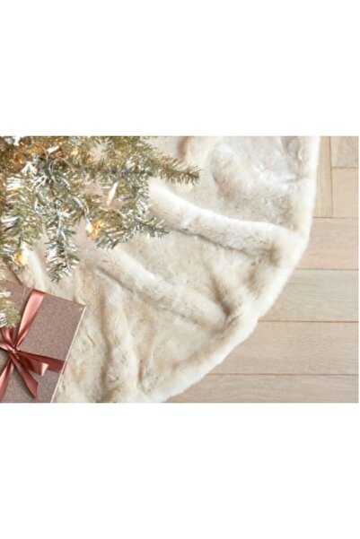 bizizmoda غطاء شجرة صنوبر عيد الميلاد - 150 سم كريمي دائري رقيق