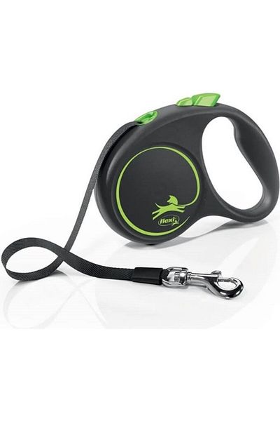 Doggie Green Medium Black Desing 5 Meters Automatic Travel Strip