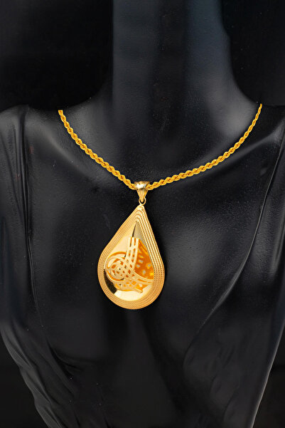 Bilezikci Büyük Tuğralı 22 Ayar Altın Kolye