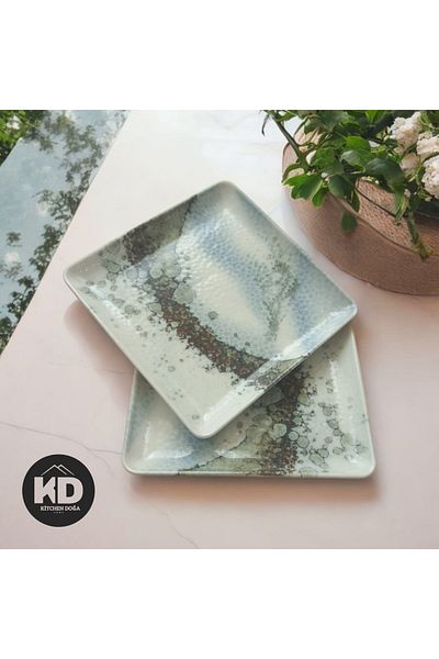 Kütahya Porselen Moderna 19 X19 Square Serving Breakfast Presentation Cake Plate