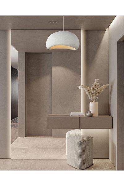 Qdec White 30 cm Scandinavian Concrete Chandelier