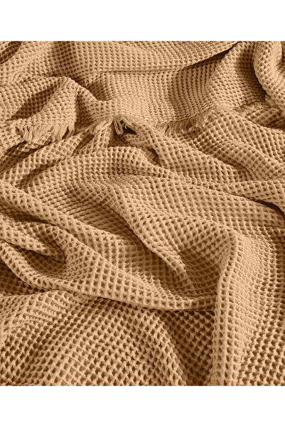 destinyhometex %100 Pamuk Waffle Çift Kişilik Yatak Örtüsü 220x240cm/2 Adet Y...