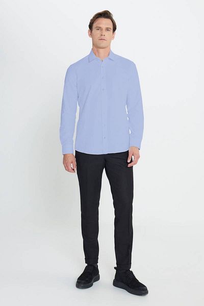 ALTINYILDIZ CLASSICS Slim Fit Slim Fit Classic γιακά Dobby γαλάζιο πουκάμισο