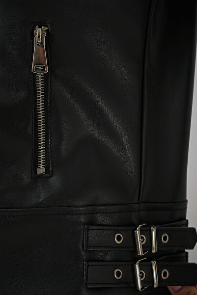 Bigdart 1044 Kadın Suni Deri Ceket - Siyah