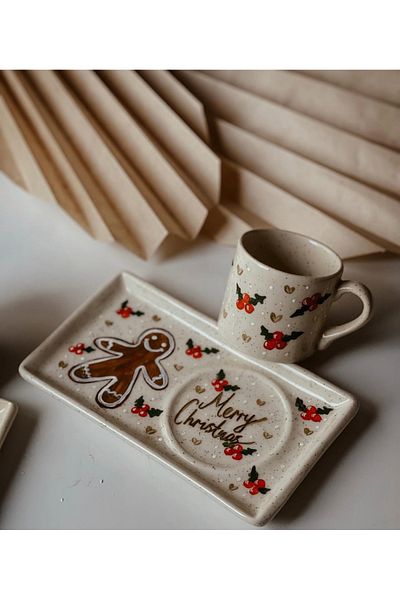 Store كوب قهوة تركي بتصميم خاص مرسومة يدويًا بطابع رأس السنة الجديدة