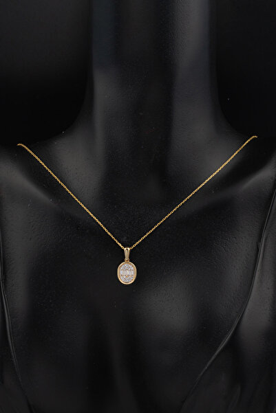 Bilezikci 14 Ayar Oval Baget Altın Kolye