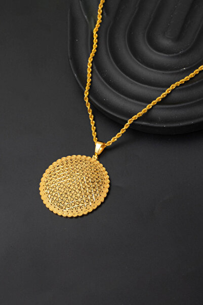 Bilezikci Hasır Tasarım 22 Ayar Altın Kolye Zincirli