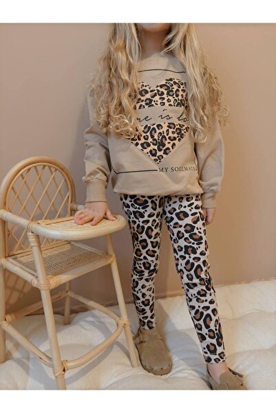 hira kids collection Комплект от горнище и долнище с леопардов принт за момиче