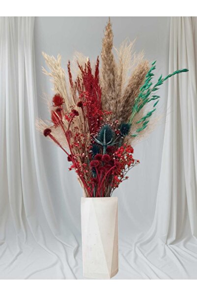Dekora Çiçek Kuru Çiçek Renkli Aranjman Süslük, Vazoluk, Hediyelik