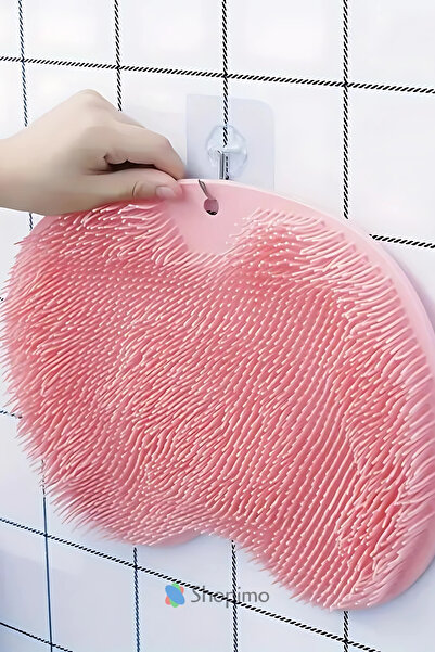 Home وسادة تدليك سيليكون للحمام من Aveo مع شفاطة، ليفة لغسل الجسم وتدليك الظهر